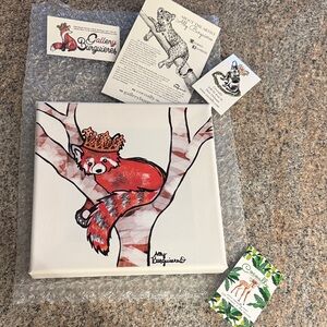 8”x8” Red Panda Canvas Art Ally Burguieres